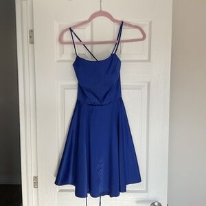 Beautiful Royal Blue Satin Dress